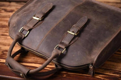 Handmade Leather Mens Cool Messenger Bag Briefcase Work Bag Business Bag for men