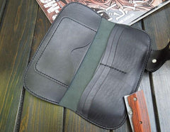 Handmade Leather Biker Wallet Mens Cool Chain Wallet Trucker Wallet with Chain