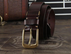 Genuine Leather Punk Rock Biker Trucker Mens Belt Men Black Coffee Belt for Men - imessengerbags