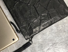 Genuine Leather Mens Clutch Cool Slim Wallet Zipper Clutch Wristlet Wallet for Men - imessengerbags