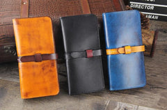 Handmade Leather Mens Cool Wallet Long Leather Wallet Phone Wallet for Men - imessengerbags