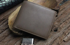 Handmade Leather Mens Cool Slim Leather Wallet Men billfold Wallets Bifold for Men - imessengerbags