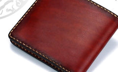 Handmade Leather Tooled Mens billfold Wallet Cool Leather Wallet Slim Wallet for Men - imessengerbags