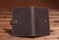 Handmade Mens Leather Small Slim Passport Wallet Vintage Bifold Long Wallet For Men - imessengerbags