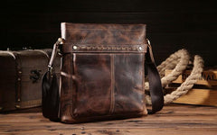 Vintage Leather Mens Cool Small Messenger Bag Cool Shoulder Bag For Men - imessengerbags