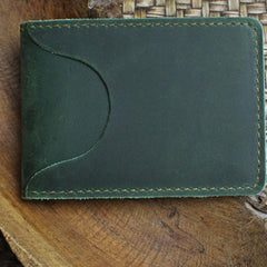 Handmade Leather Floral Mens License Wallets Cool Short Wallet Card Holder Small Card Slim Wallets for Men