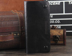 Handmade Genuine Leather Mens Cool Long Leather Wallet Bifold Clutch Wallet for Men - imessengerbags