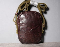 Handmade Genuine Leather Mens Cool Messenger Bag Sling Bag Chest Bag Bike Bag Cycling Bag for men - imessengerbags