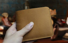 Handmade Leather Mens Cool Slim Leather Wallet Men billfold Wallets Bifold for Men - imessengerbags