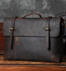 Genuine Leather Mens Cool Messenger Bag Briefcase Work Bag Business Bag for men