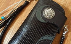 Handmade Leather Biker Wallet Mens Cool Chain Wallet Trucker Wallet with Chain