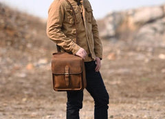 Handmade Leather Mens Cool Backpack Sling Bag Large Travel Bag Hiking Bag for men