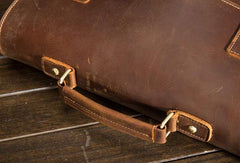 Cool Leather Mens Briefcase Business Briefcase Vintage Shoulder Bag HandBags for men