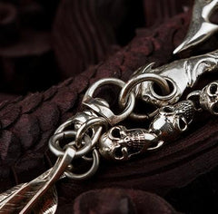 Brass Silver biker trucker Skulls Keychain wallet Chain for chain wallet biker wallet trucker wallets - imessengerbags