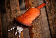 Handmade Leather Mens Cool Car Key Wallet Coin Wallet Pouch Car KeyChain for Men - imessengerbags