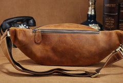 Cool Mens Leather Belt Bag Fanny Pack Waist Bags For Men
