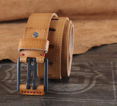 Genuine Leather Punk Rock Biker Trucker Mens Belt Men Black Coffee Belt for Men - imessengerbags
