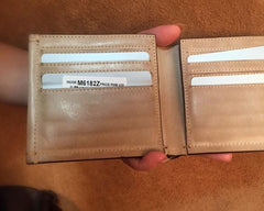Handmade Leather Mens Cool billfold Leather Wallet Men Slim Wallet Bifold for Men - imessengerbags