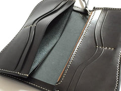 Handmade Leather Biker Wallet Mens Cool Chain Wallet Trucker Wallet with Chain