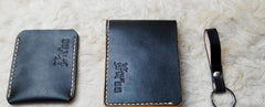 Black Leather Mens Bifold Small Wallet Leather Small Wallets for Men - imessengerbags