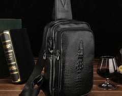 Cool Leather Mens Sling Bag Sling Shoulder Bag Sling Backpacks Chest Bag for men - imessengerbags