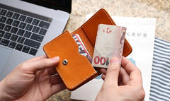 Cool Leather Mens Card Wallet Front Pocket Wallets Small Change Wallet for Men