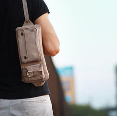 Handmade Leather Fanny Pack Mens Waist Bag Hip Pack Belt Bag Bumbag for Men - imessengerbags