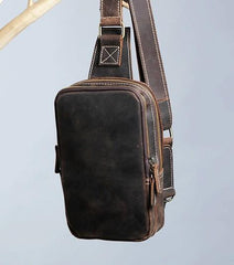 Cool Leather Mens Sling Bag Sling Shoulder Bags Sling Backpack for men - imessengerbags