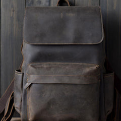 Genuine Leather Mens Cool Backpack Sling Bag Large Travel Bag Hiking Bag for men