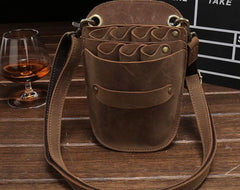 Cool Leather Mens Hairstylist Tool case barber pouch scissors case Belt Pouch