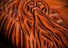 Handmade Leather Indian Chief Tooled Mens billfold Wallet Cool Leather Wallet Slim Wallet for Men - imessengerbags