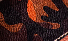 Handmade Leather Men Camouflage Cool Leather Wallet Long Phone Clutch Wallets for Men - imessengerbags