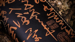 Handmade Leather Mens Chain Chinese Handwriting Biker Wallet Cool Leather Wallet Long Phone Wallets for Men - imessengerbags