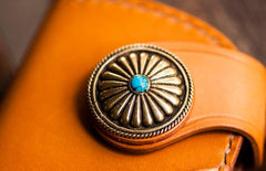 Handmade Leather Biker Mens Cool Car Key Wallet Coin Wallet Pouch Car KeyChain for Men - imessengerbags