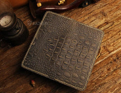 Handmade Leather Alligator Pattern Mens Cool Travel Long Wallet Card Holder Card Slim Clutch Wallets for Men - imessengerbags