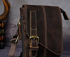 Mens Leather Small Side Bag COURIER BAGs Waist Pouch Holster Belt Case Belt Pouch for Men - imessengerbags