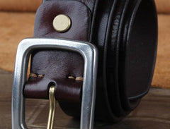 Genuine Leather Punk Rock Biker Trucker Mens Belt Men Black Coffee Belt for Men