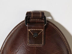 Genuine Leather Mens Cool Chest Bag Sling Bag Crossbody Bag Travel Bag Hiking Bag for men