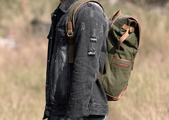 Canvas Mens Cool Backpack Bag Sling Bag Large Travel Bag Hiking Bag for Men
