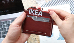 Leather Mens Front Pocket Wallets Small Slim Wallet Card Wallet Change Wallet for Men - imessengerbags