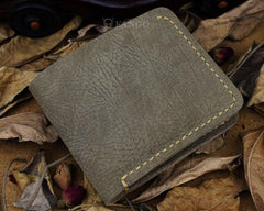 Handmade Leather Mens Cool Slim Leather Wallet Men billfold Wallets Bifold for Men - imessengerbags