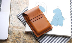Badass Leather Mens Card Wallet Front Pocket Wallets Small Slim Wallet Change Wallet for Men - imessengerbags