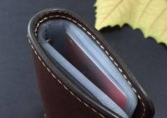 Handmade Leather Mens Cool Short Wallet Card Holder Small Card Slim Wallets for Men