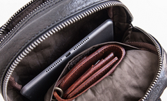 Genuine Leather Mens Cool Chest Bag Sling Bag Crossbody Bag Travel Bag Hiking Bag for men - imessengerbags