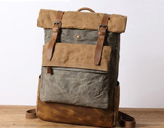 Waxed Canvas Mens Travel Backpacks Canvas School Backpacks Laptop Backpack for Men