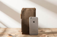 Cool Canvas Leather Mens Bifold Long Cards Wallet Long Wallet for Men - imessengerbags