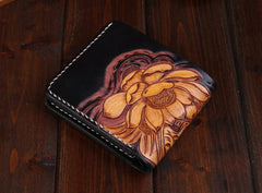 Handmade Leather Carp Mens billfold Wallet Cool Leather Wallet Slim Wallet for Men - imessengerbags