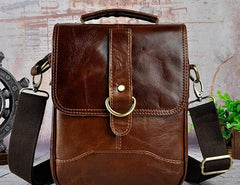 Cool Vintage Leather Mens Small Side Bag Messenger Bag Shoulder Bags for Men