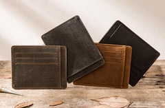 Leather Mens Slim Cards Holder Front Pocket Wallets Card Wallet for Men