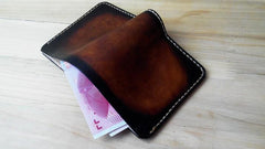 Handmade Vintage Leather Mens Slim Small Wallets for Men - imessengerbags